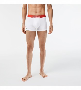 Lacoste Pack 3 Boxers stretch print wit, oranje