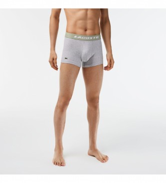 Lacoste Pacote 3 Boxers Contrast Waistband verde, branco