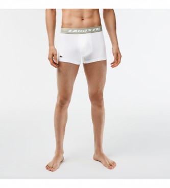 Lacoste Pack 3 Boxers Taille contraste vert, blanc