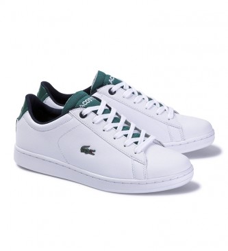 tenis lacoste blanco con verde