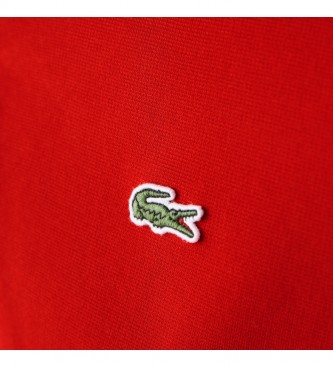 Lacoste Polo de sport ottoman en coton rouge mélangé
