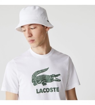 Lacoste Camiseta de Algodón con Logo Craquelado blanco