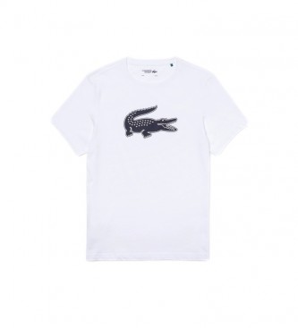 Lacoste Camiseta esportiva com Crocodilo 3D Print branco