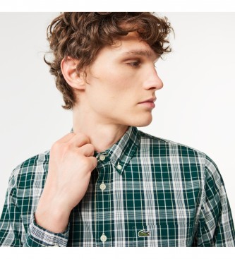 Lacoste Strkbar skjorte med grnt ternet print