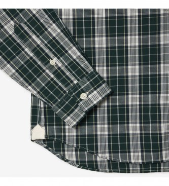 Lacoste Stretchy shirt with green check print