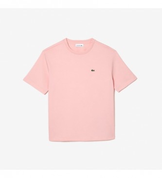 Lacoste T-shirt girocollo in cotone rosa