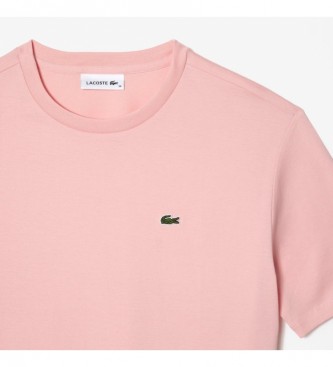 Lacoste Baumwoll-T-Shirt mit Rundhalsausschnitt rosa