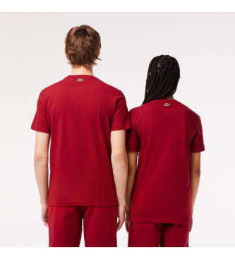 Lacoste T-shirt rossa in cotone spesso