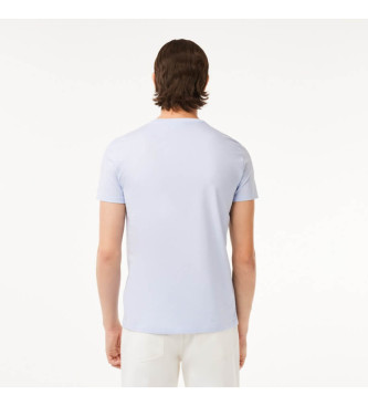 Lacoste T-shirt z bawełny pima w kolorze jasnoniebieskim