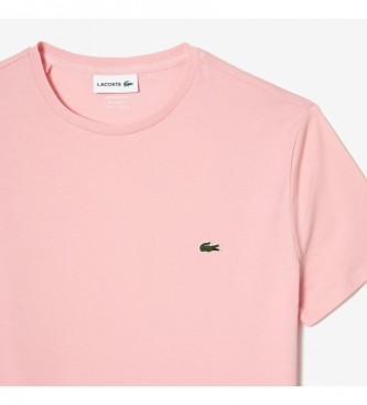 Lacoste T-shirt in cotone pima rosa