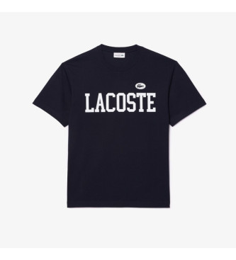 Lacoste T-shirt med marinebl kontrastprint