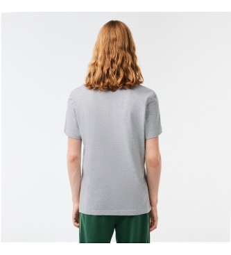Lacoste T-shirt con stampa brand grigia