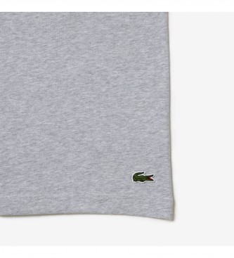 Lacoste T-shirt z szarym nadrukiem marki