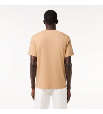 Lacoste T-shirt beige dal taglio classico 