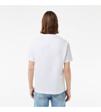 Lacoste T-shirt med klassisk snit i hvid bomuldsstrik