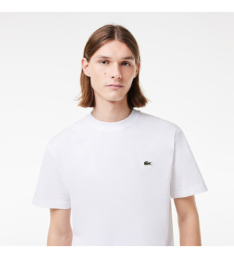 Lacoste T-shirt med klassisk snit i hvid bomuldsstrik