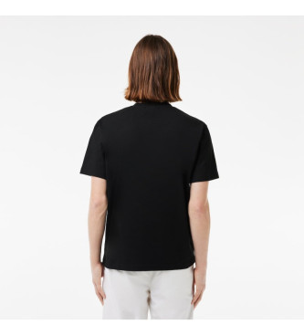 Lacoste Schwarzes klassisch geschnittenes T-Shirt
