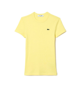 Lacoste T-shirt da donna slim fit in cotone biologico giallo