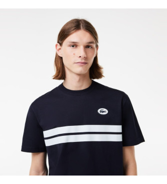 Lacoste T-SHIRT HERITAGE IN COTONE CON STAMPA BLU NAVY