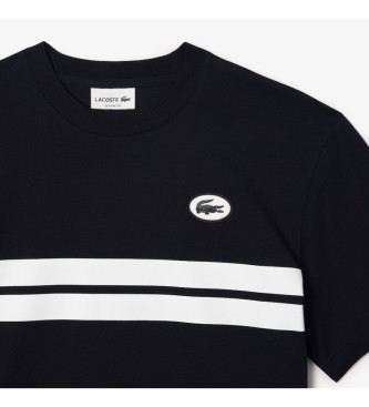 Lacoste HERITAGE COTTON T SHIRT WITH NAVY PRINTING