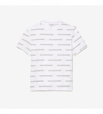 Lacoste Hvid t-shirt med logo med tryk