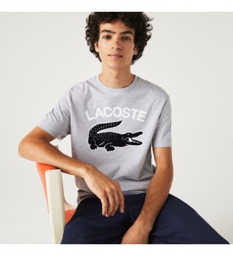 Lacoste T-shirt grande logtipo cinzento