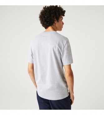 Lacoste T-shirt grigia con logo grande