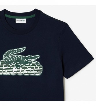 Lacoste T-shirt Logotipo grande marinha