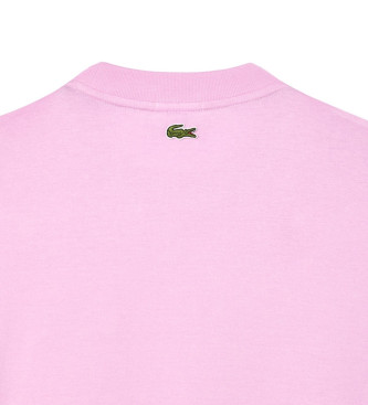 Lacoste T-shirt de corte largo cor-de-rosa