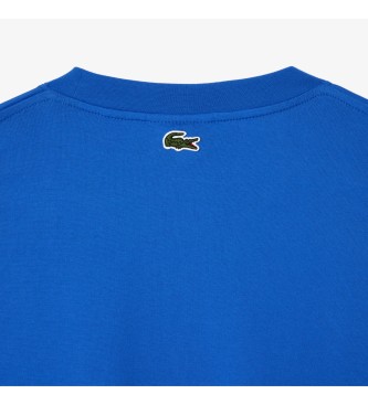 Lacoste T-shirt de malha azul de corte largo