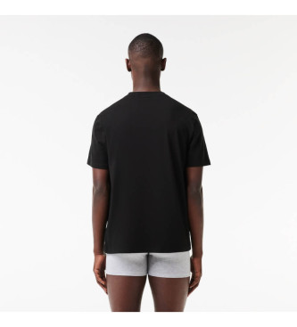 Lacoste T-shirt nera del pigiama di marca