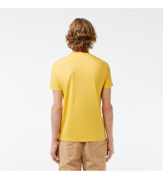 Lacoste T-shirt de malha de algodo amarela