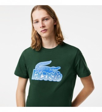 Lacoste Groen bedrukt gebreid T-shirt