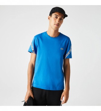 Lacoste T-shirt regular fit con righe blu stampate