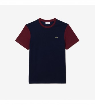 Lacoste T-shirt med normal passform marinbl, rdbrun