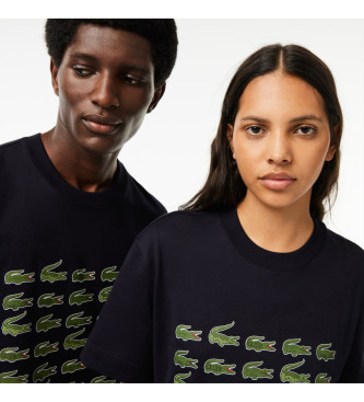 Lacoste Relaxed fit T-shirt with navy emblematic print