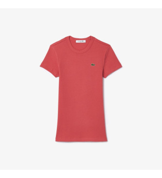 Lacoste T-shirt de corte justo cor-de-rosa