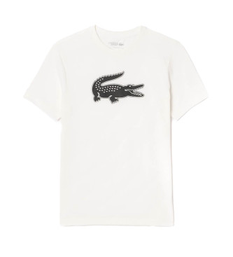 Lacoste Koszulka sportowa Crocodile 3D biała