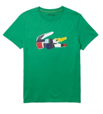 Lacoste Camiseta Sport Patchwork verde