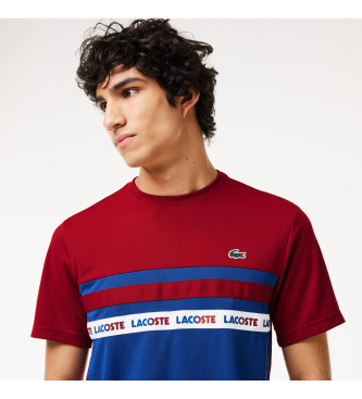 Lacoste Camiseta Ultra Dry Raya y Logo azul, rojo