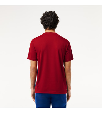Lacoste T-shirt Ultra Dry Stripe & Logo blauw, rood
