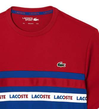 Lacoste T-shirt Ultra Dry Stripe & Logo bl, rd