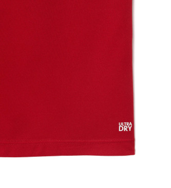 Lacoste T-shirt Ultra Dry Stripe & Logo blauw, rood