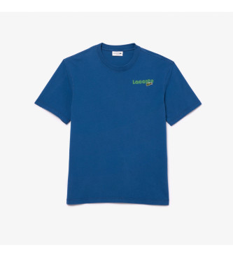 Lacoste Gewaschenes Effekt-T-Shirt blau