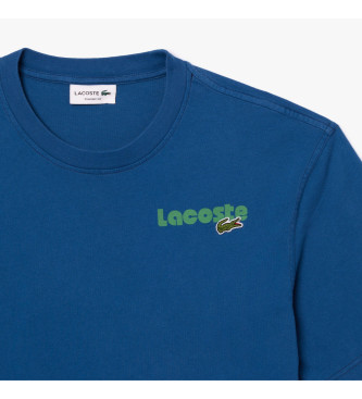 Lacoste T-shirt com efeito lavado azul