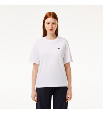 Lacoste Pima-T-Shirt in lockerer Passform wei