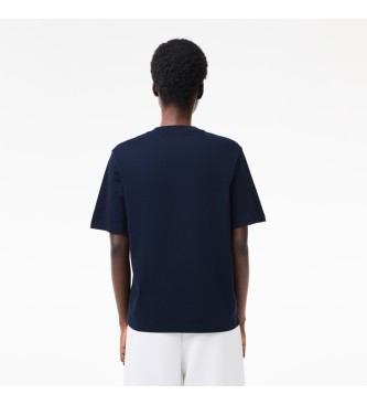 Lacoste Pima T-shirt med avslappnad passform marinbl