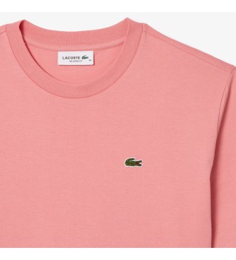 Lacoste Pima-T-Shirt in lockerer Passform rosa