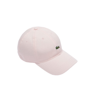 Lacoste Różowa czapka z diagonalu