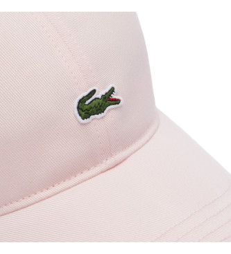Lacoste Różowa czapka z diagonalu